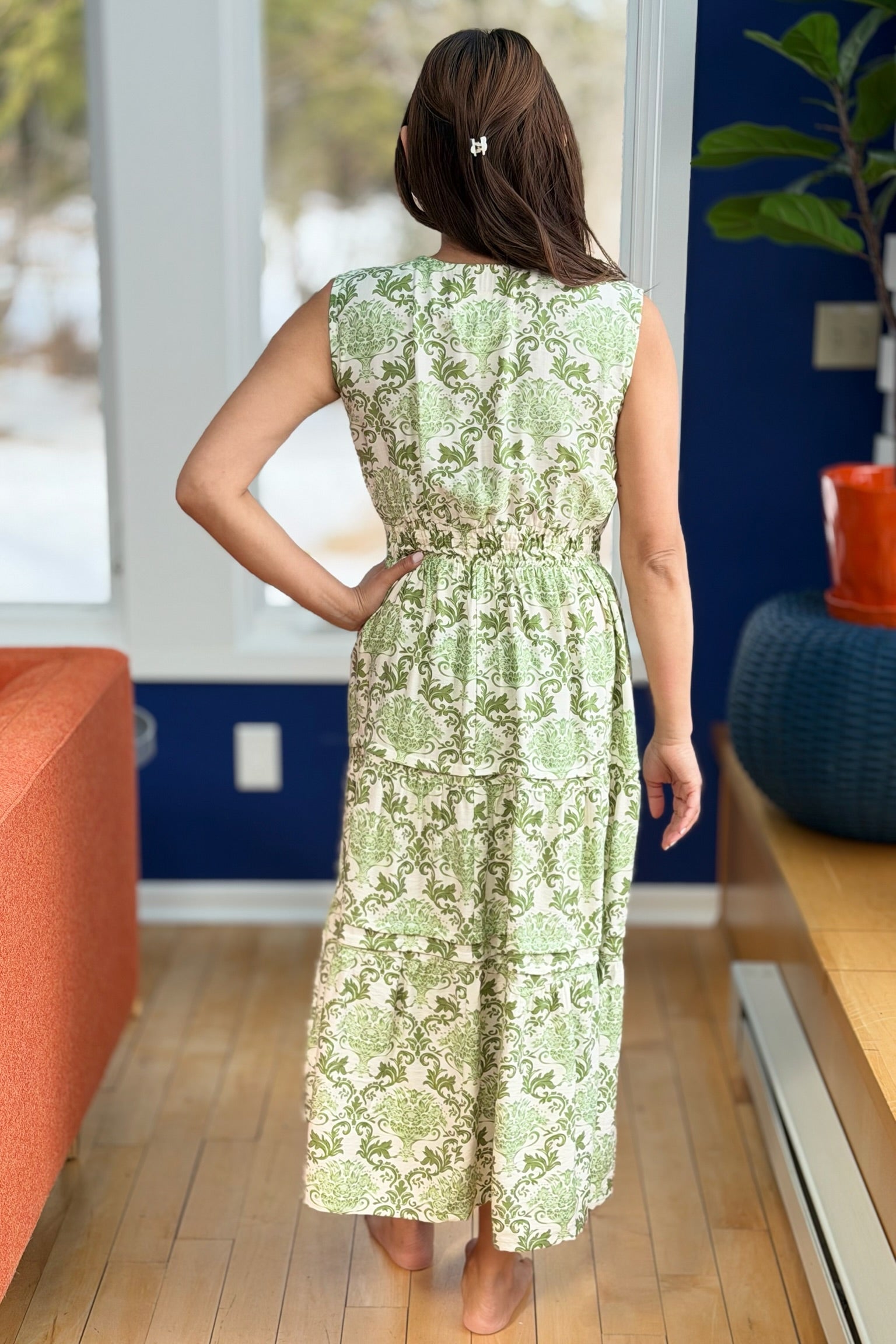Floral Summer Dress - Sage