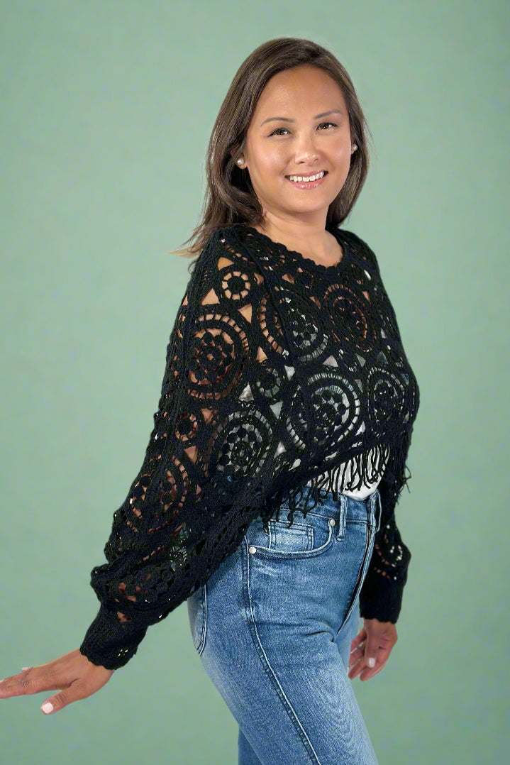 Crosa Vintage Knit Sweater - Black