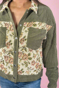 Corduroy Floral Patchwork Jacket