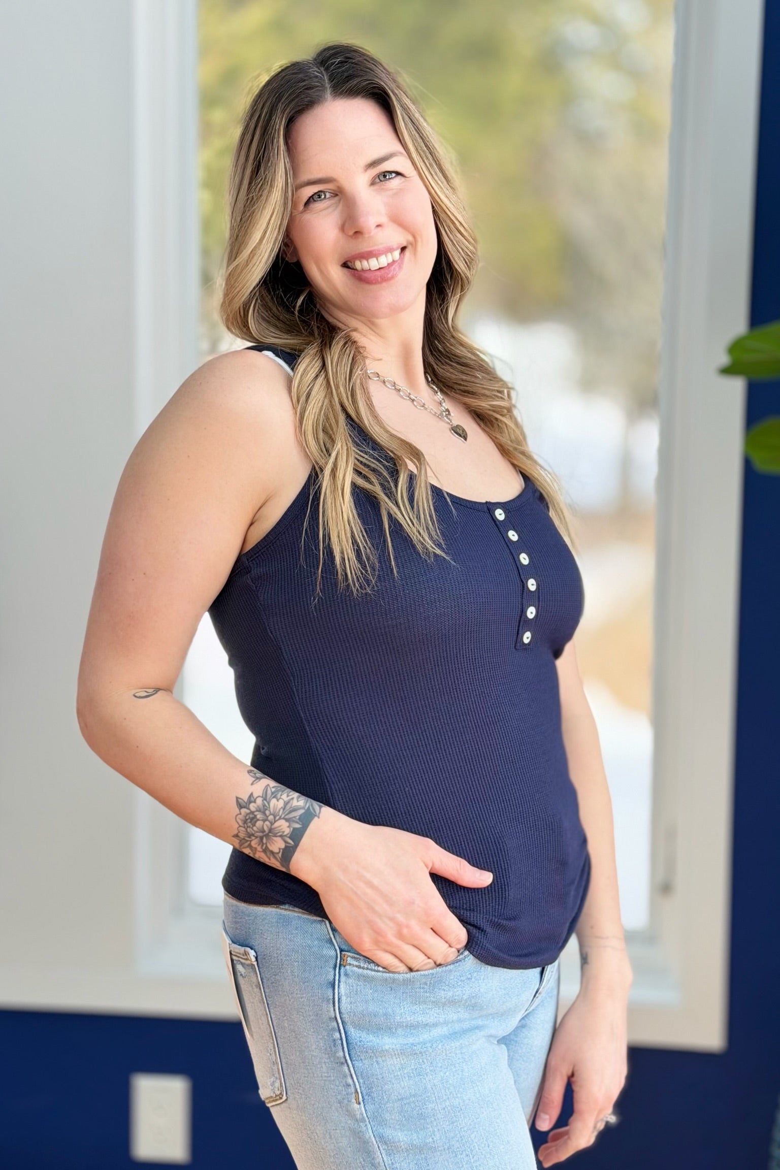 Cali Tank Top - Navy