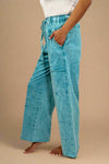 Mineral Wash Lace-Up Pants - Lapis