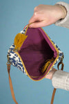 Navy-White Diamond Cotton Crossbody Bag