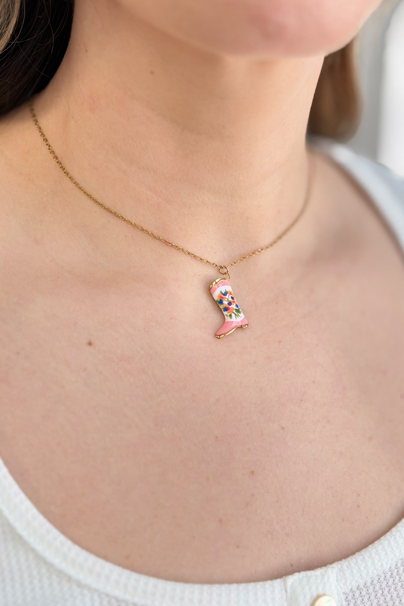 18K Stainless Steel Necklace - Boot