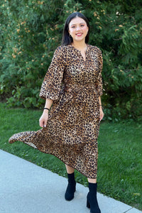 Fall Color Maxi Dress - Brown