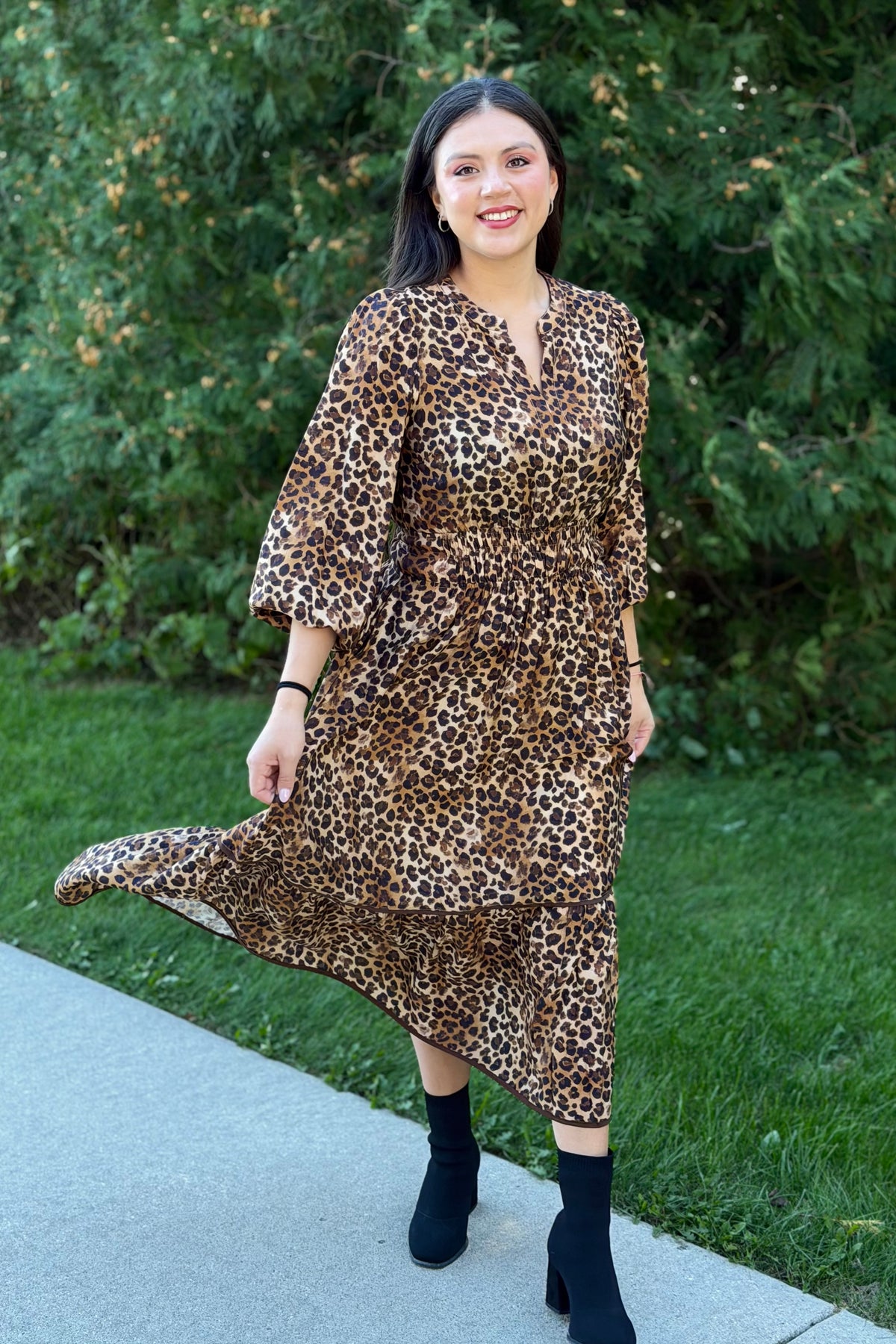 Fall Color Maxi Dress - Brown