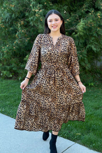 Fall Color Maxi Dress - Brown