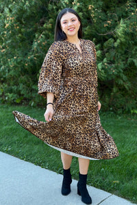 Fall Color Maxi Dress - Brown