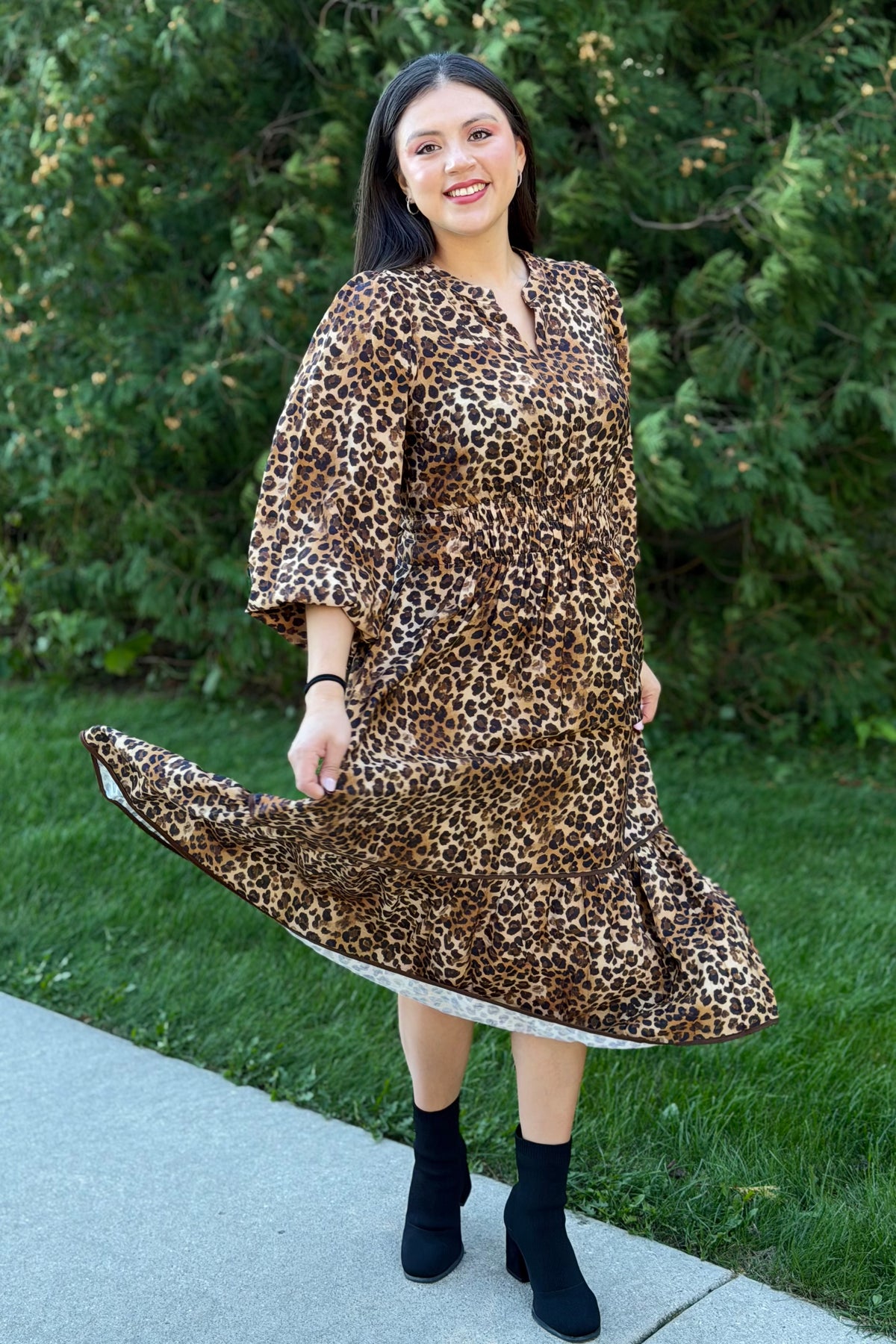 Fall Color Maxi Dress - Brown