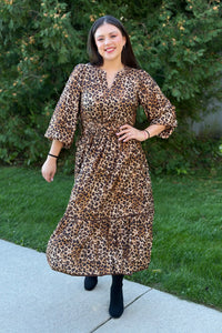 Fall Color Maxi Dress - Brown