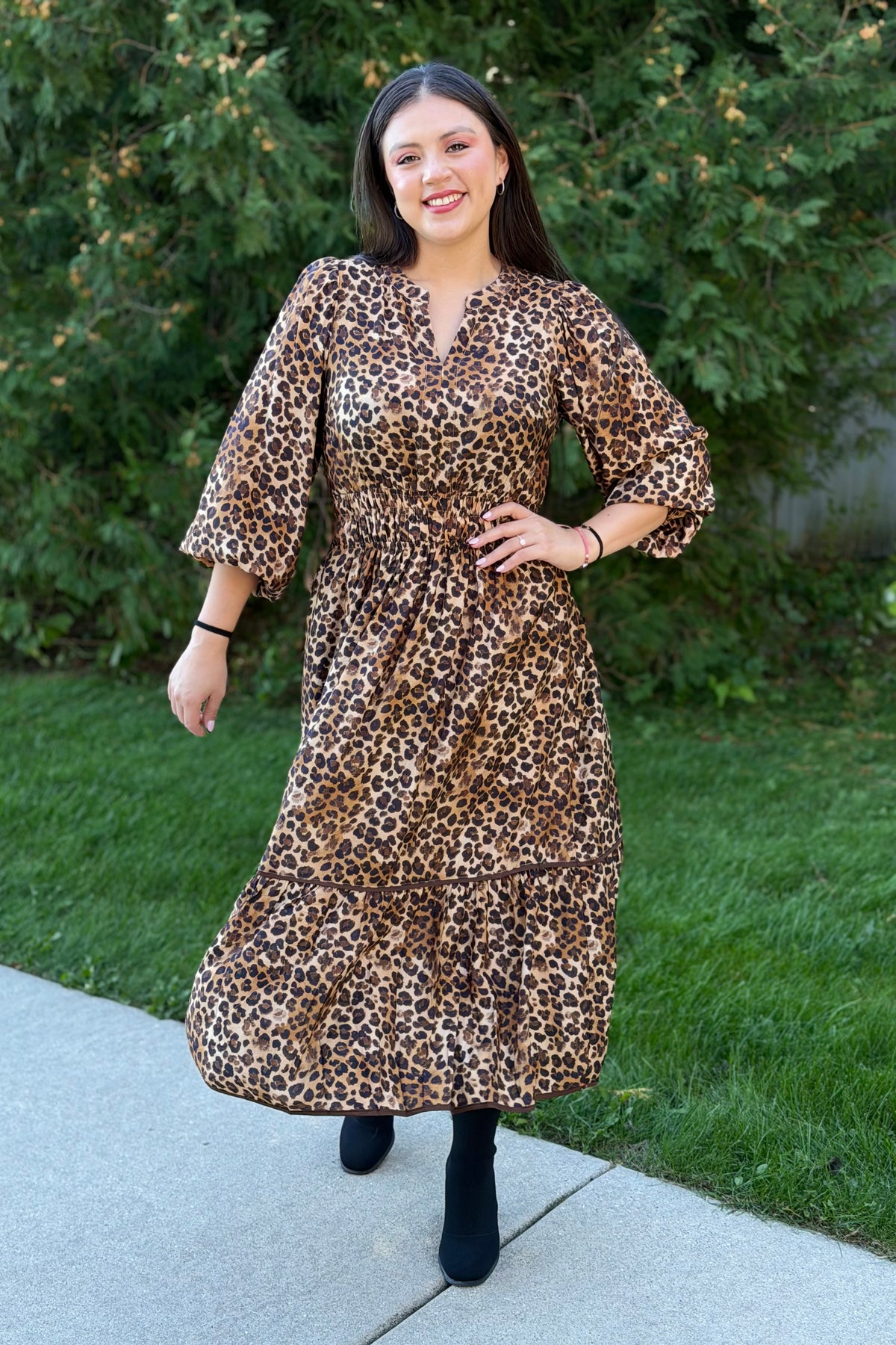 Fall Color Maxi Dress - Brown