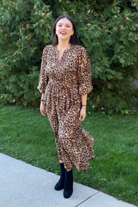 Fall Color Maxi Dress - Brown