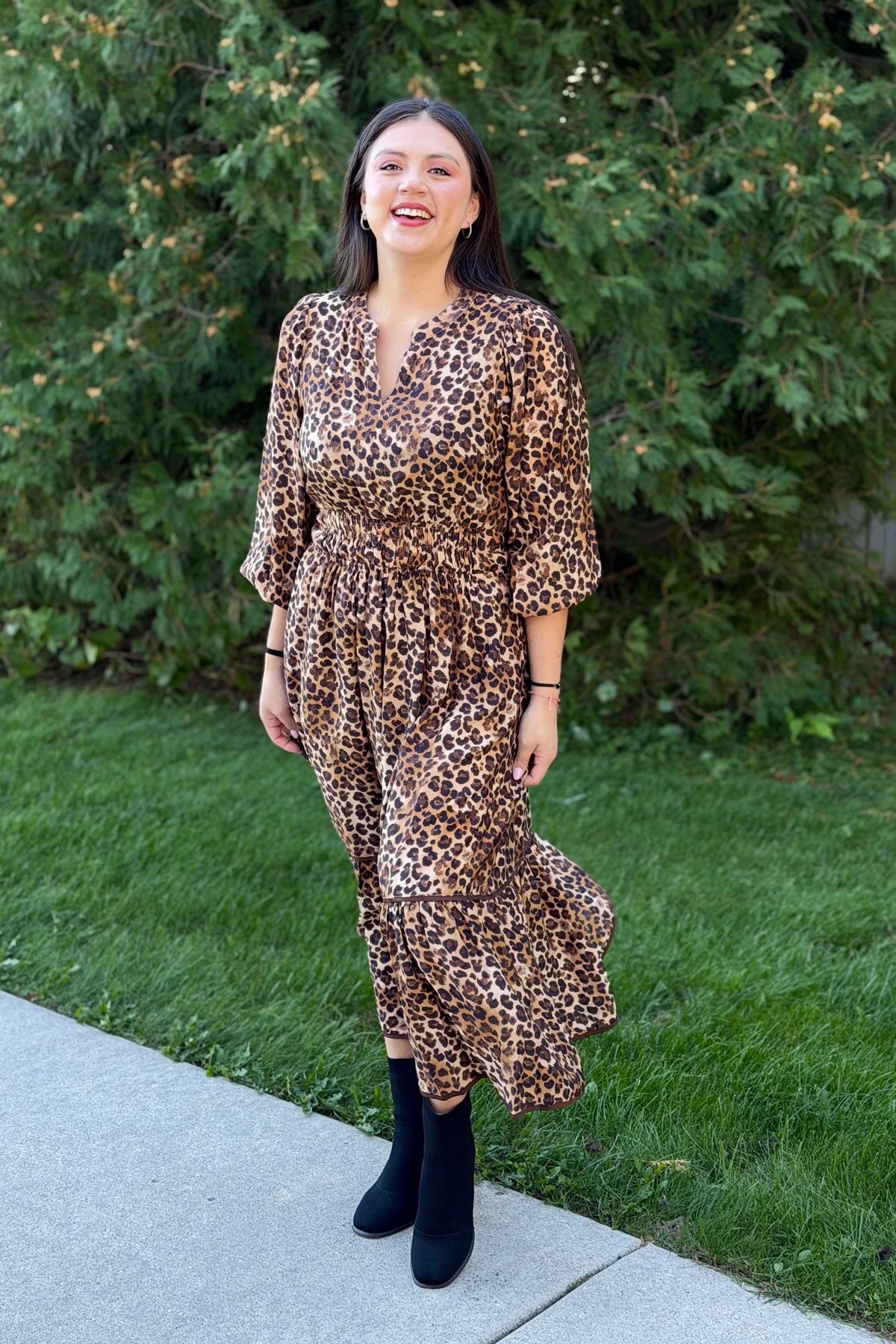 Fall Color Maxi Dress - Brown