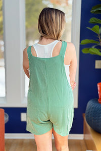 Textured Overall with Shoulder Tie - Green