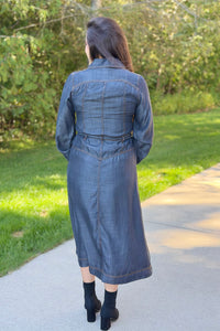 Collared Button Maxi Dress - Black