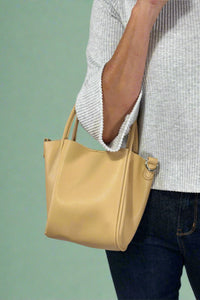 Small Crossbody Tote With Pouch - Yellow