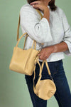 Small Crossbody Tote With Pouch - Yellow