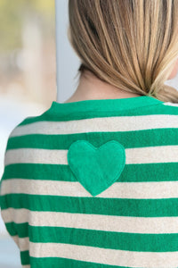 Sleeveless Striped Terry Dress - Kelly Green