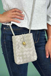 Small Woven Crossbody Bag - Grey