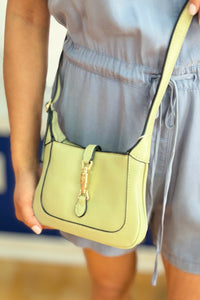 Stelliana Metal Lock Crossbody - Sage