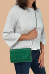 Snakeskin Clutch / Crossbody - Green