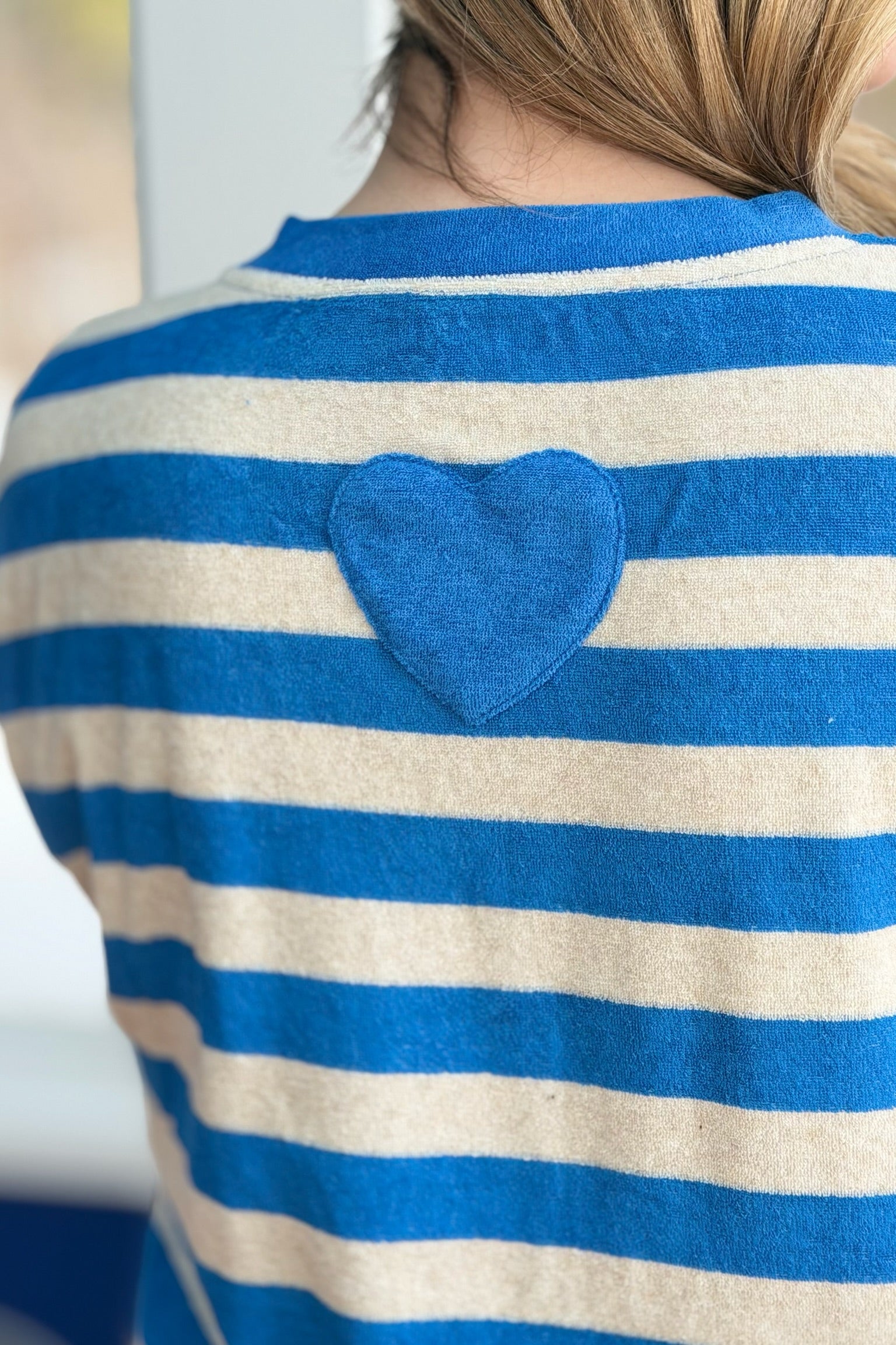 Sleeveless Striped Terry Dress - Cobalt Blue