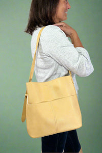 Shoulder Bag w/Cosmetic Pouch - Yellow