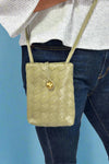 Small Woven Crossbody Bag - Green