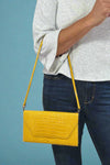 Snakeskin Clutch / Crossbody - Yellow