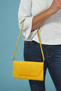 Snakeskin Clutch / Crossbody - Yellow