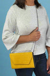 Snakeskin Clutch / Crossbody - Yellow