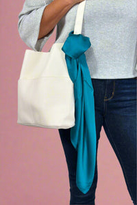 Honeybelle Square Solid Scarf - Turquoise