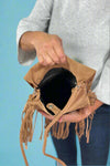 Fringe Crossbody Shoulder Bag - Camel