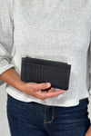 Leather Card Holder Wallet - Black