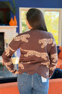 Leopard Sweater With Scalloped Hem