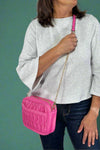 Dana Textured Crossbody - Fuchsia