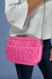 Dana Textured Crossbody - Fuchsia