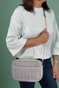 Dana Textured Crossbody - Grey