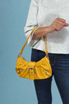 Grunge Buckle Baguette Shoulder Bag - Mustard