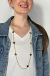 Clover Station Charms Long Necklace - Gold