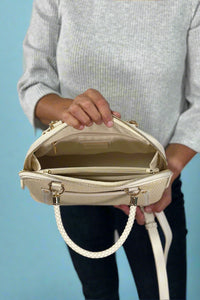 Zana Straw Satchel / Crossbody Cream