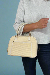 Zana Straw Satchel / Crossbody Cream