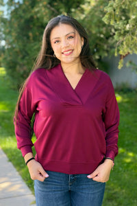 Luxeknit Shawl Neck Pullover - Merlot