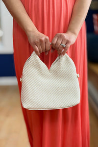 Cecily Woven Hobo w/ Dual Handles - White
