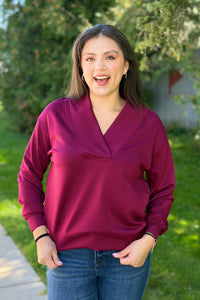 Luxeknit Shawl Neck Pullover - Merlot
