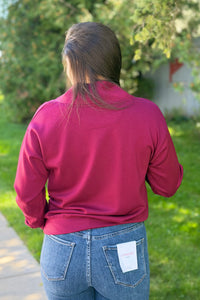 Luxeknit Shawl Neck Pullover - Merlot
