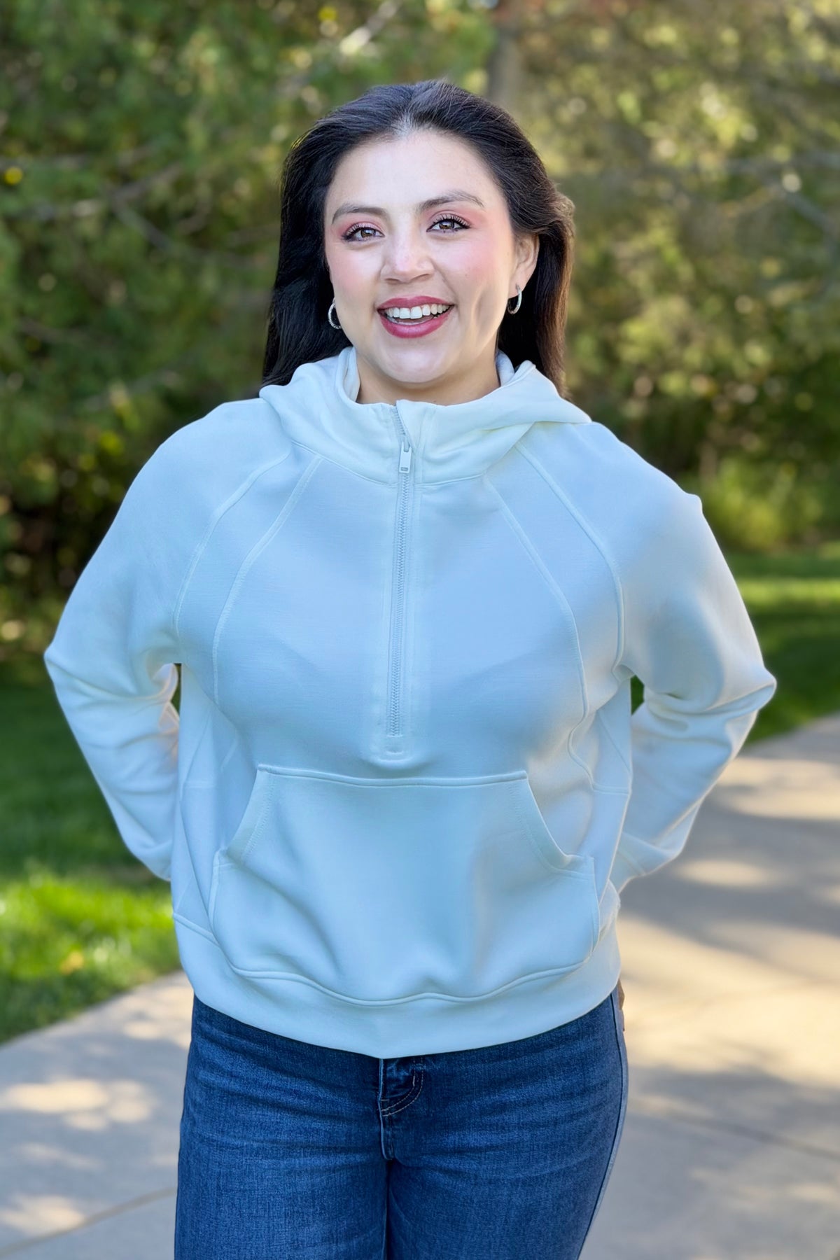Modal Scuba Quarter Zip Hoodie Jacket