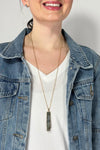Vertical Stone Bar Necklace - Grey