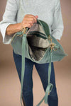 Carly Studded Crossbody Hobo - Slate