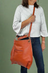 Carly Studded Crossbody Hobo - Rust