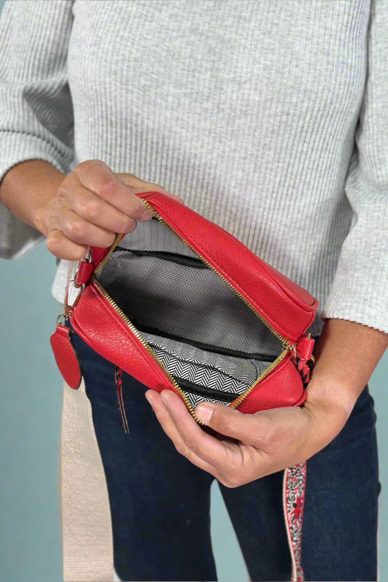 Boho Guitar Strap Crossbody - Red